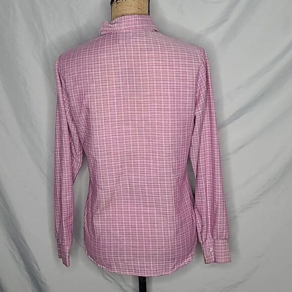 Vintage 70s Pink Plaid Button Down Shirt - Picture 3 of 12
